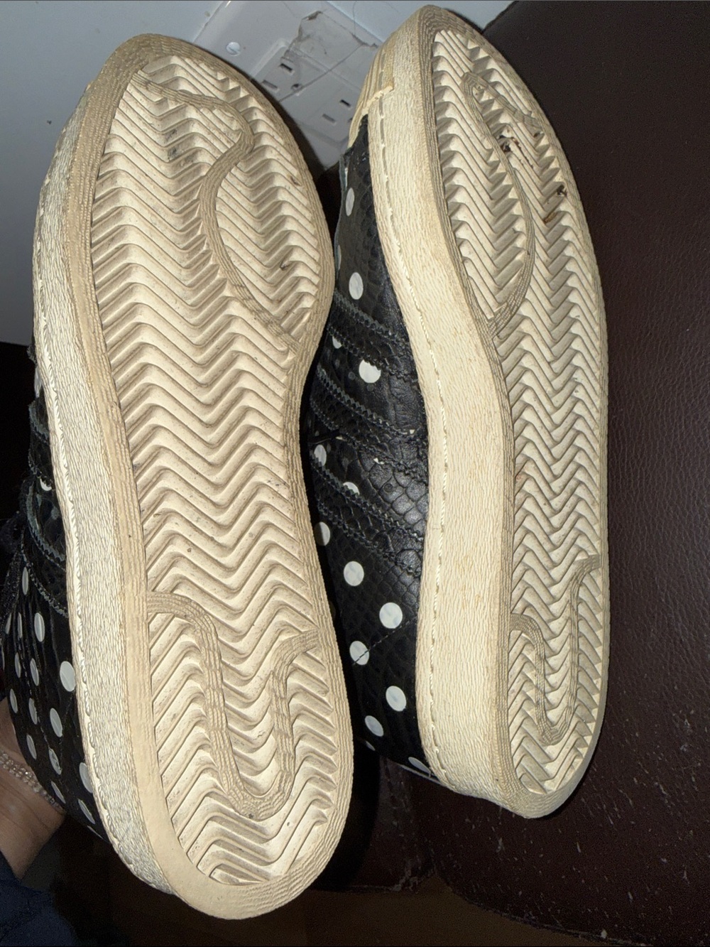 Adidas Black and White Polka Dot Athletic Shoe As Is - Picture 7 of 7